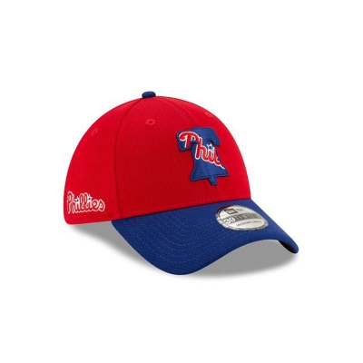 Red Philadelphia Phillies Hat - New Era MLB 2021 Spring Training 39THIRTY Stretch Fit Caps USA5124607